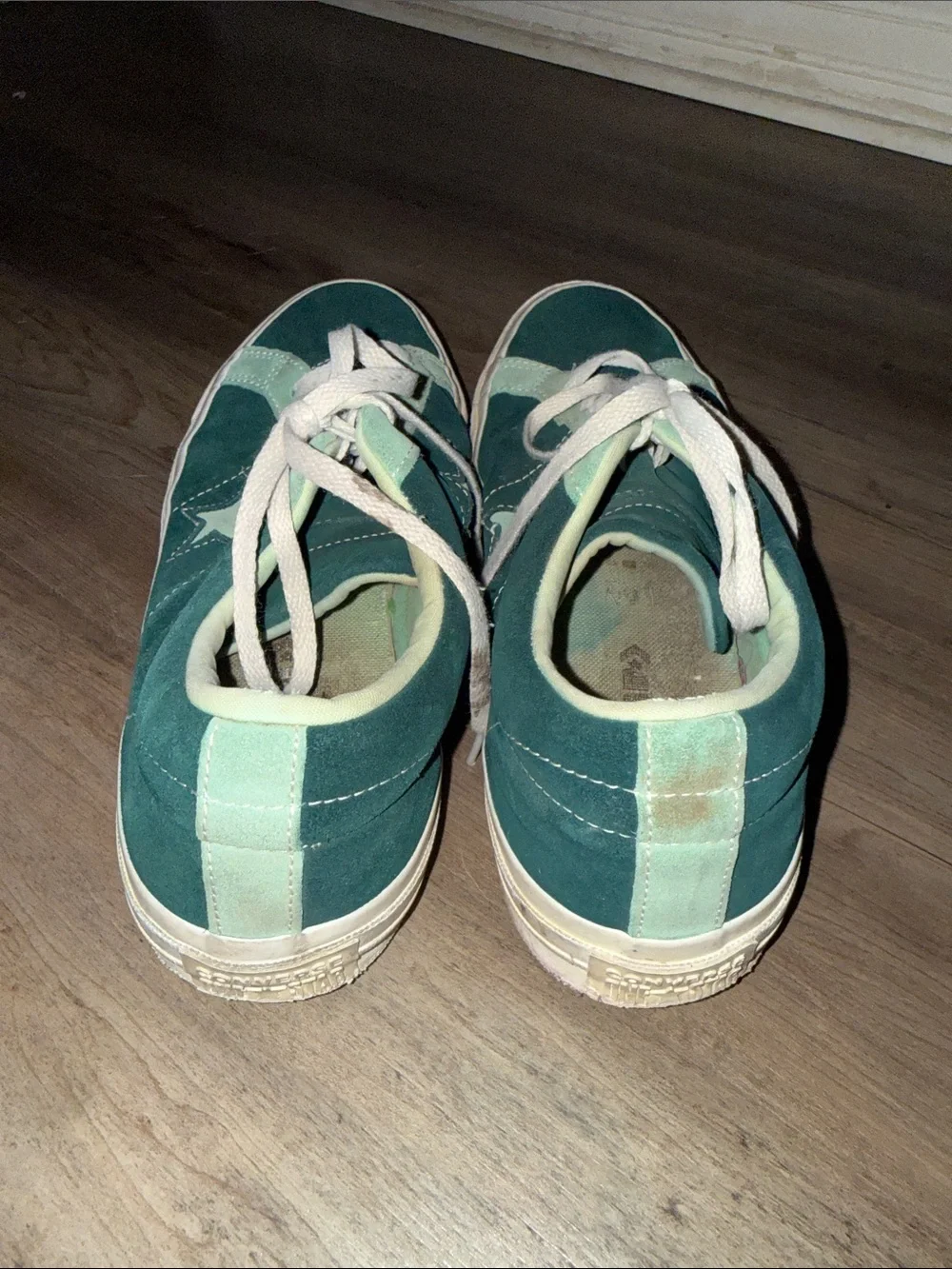 Converse Two-Tone Green Suede Sneakers - Picture 3 of 6